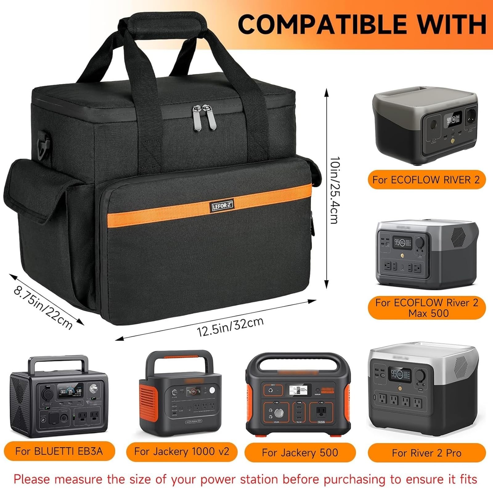 Portable Power Station Carrying Case for Jackery, ECOFLOW, BLUETTI – Travel Bag