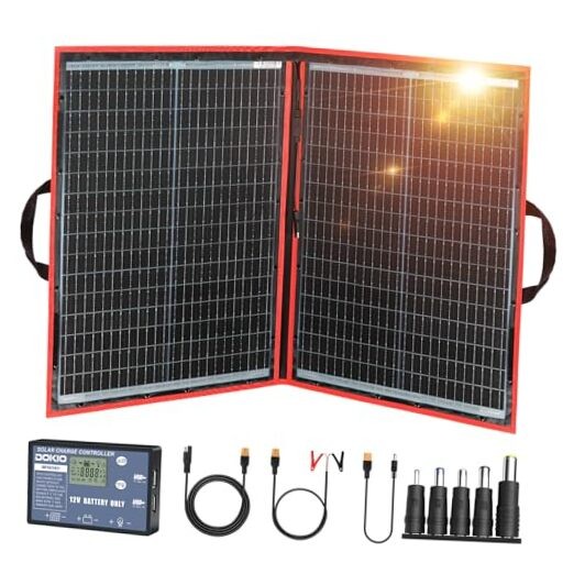 100w 18v Portable Foldable Solar Panel Kit (21x28inch, 5.9lb),Solar 110W