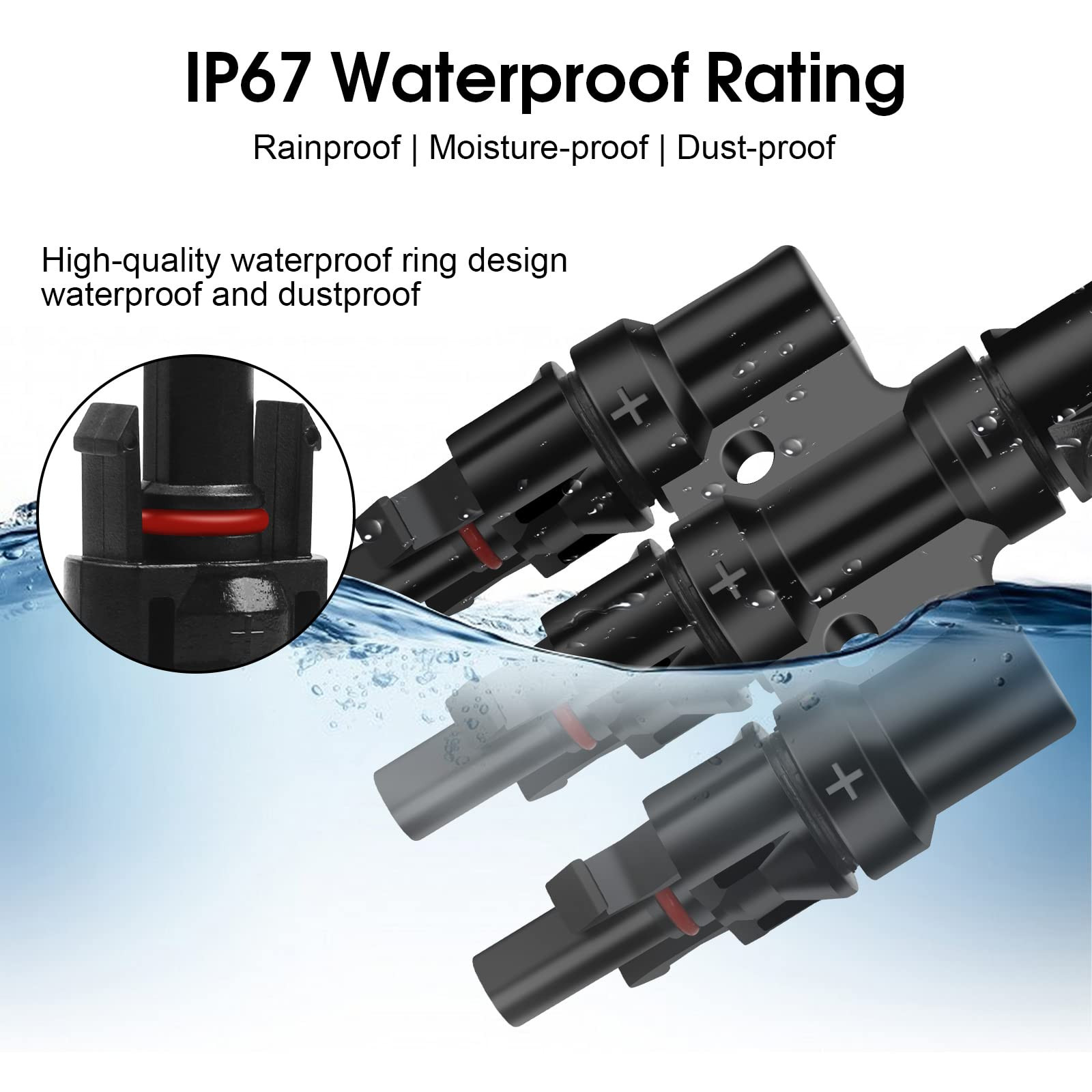 Solar Panel Connectors T Branch Connectors Cable Splitter Coupler 1 Male to 3…