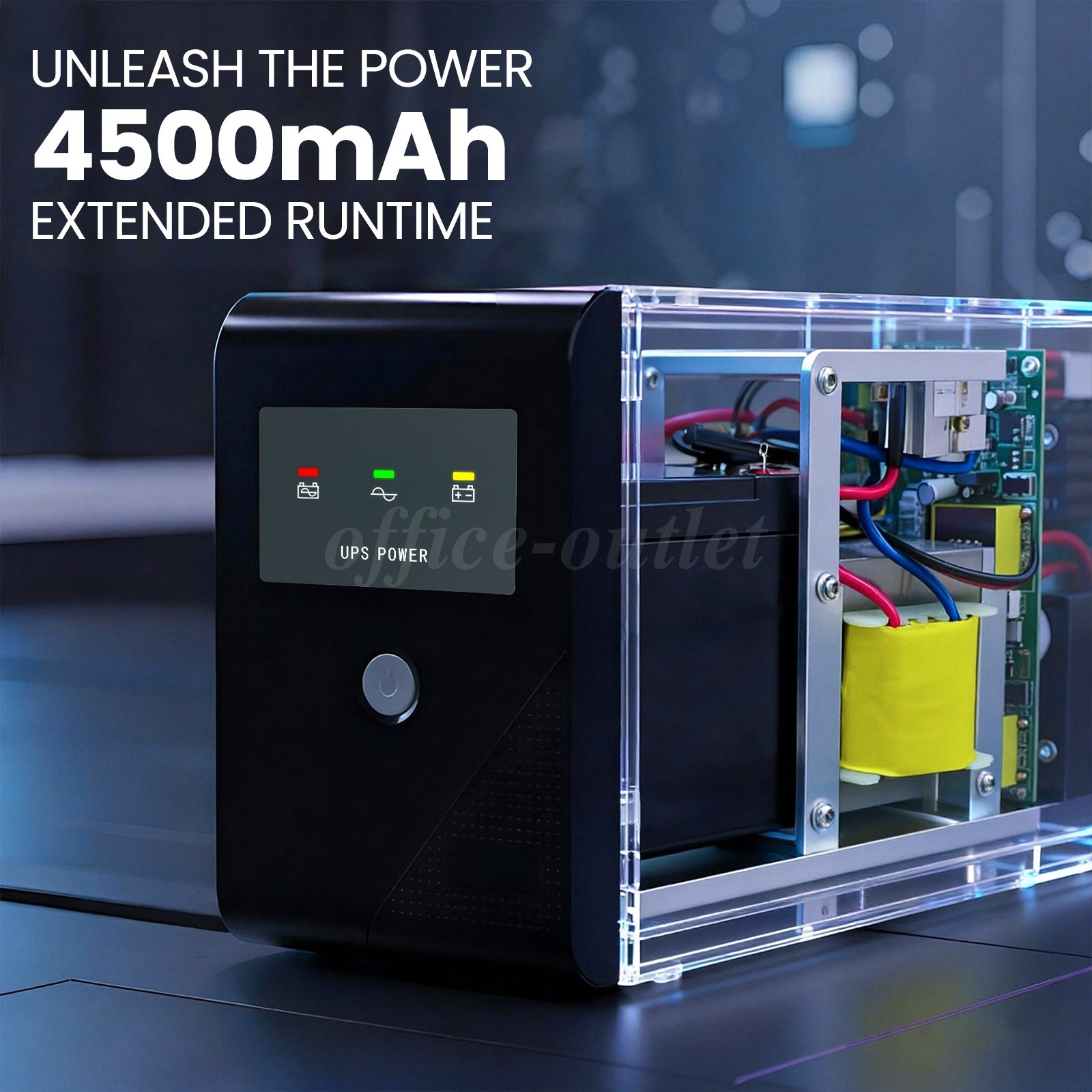 Home Office Backup UPS Power 300W 500VA Continuous Battery Backup w/3 Outlets
