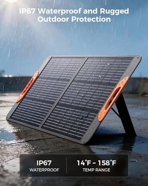 100W Portable Solar Panel with 5-in-1 Cable,23.5% Efficiency Mono 100W-1PCS