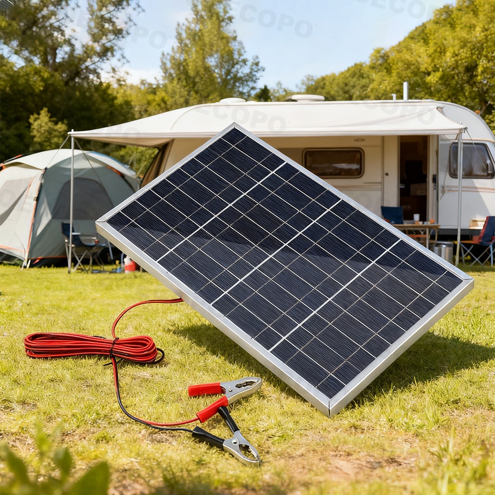 100W Portable Solar Panel with Battery Clips with 30A/60A/100A Controller to Dir