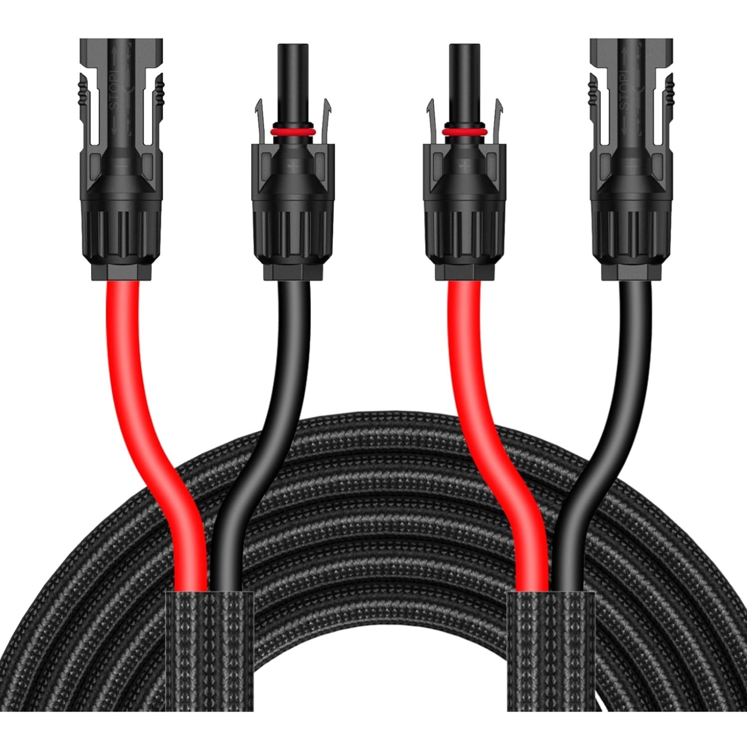 20Ft 10AWG Extension with Protection Cover, Solar Wire with Tool-Free Solar C…