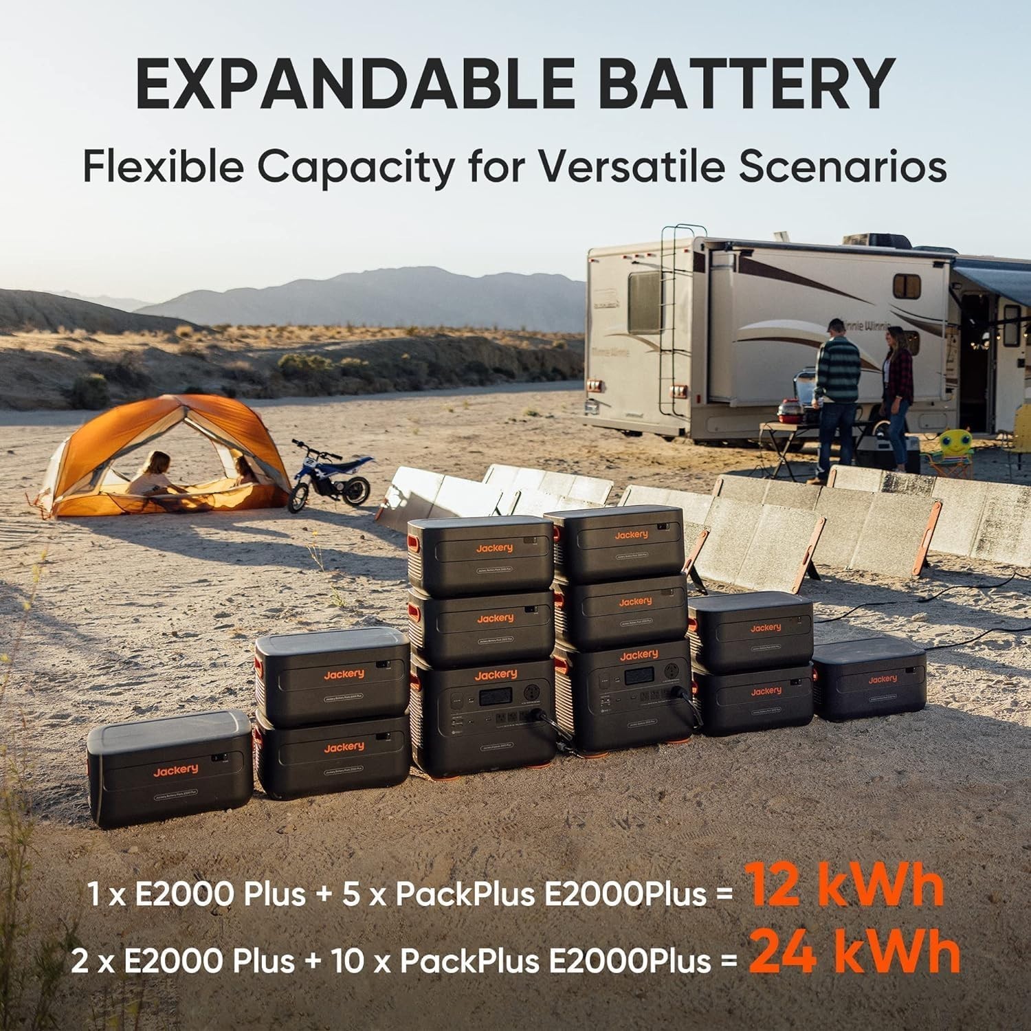 Portable Power Station 2042Wh 3000W LiFePO4 Jackery Explorer 2000 Plus Solar