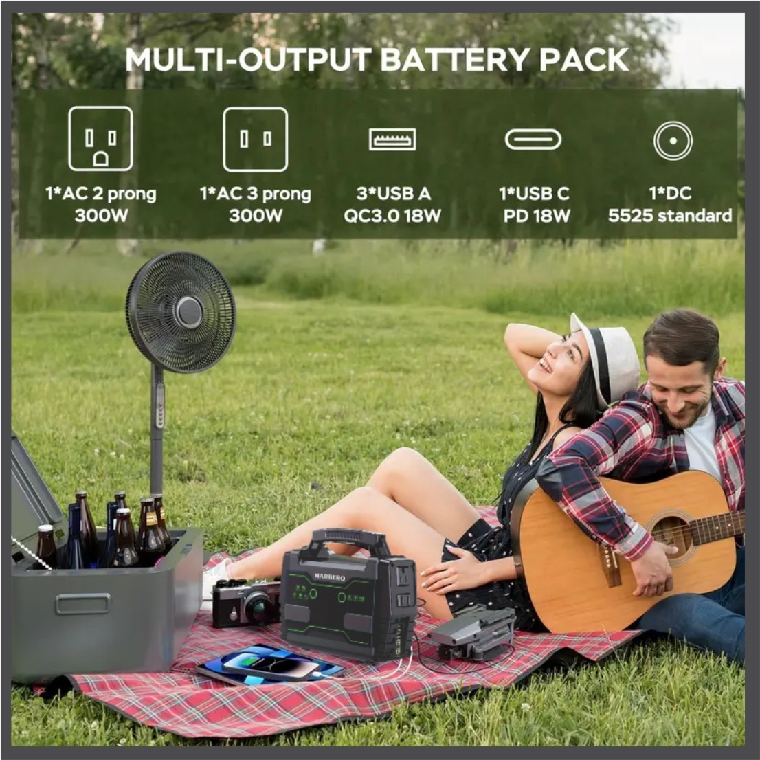 Marbero Portable Power Station 155Wh 150W Generator w/ FREE 30W Solar Panel