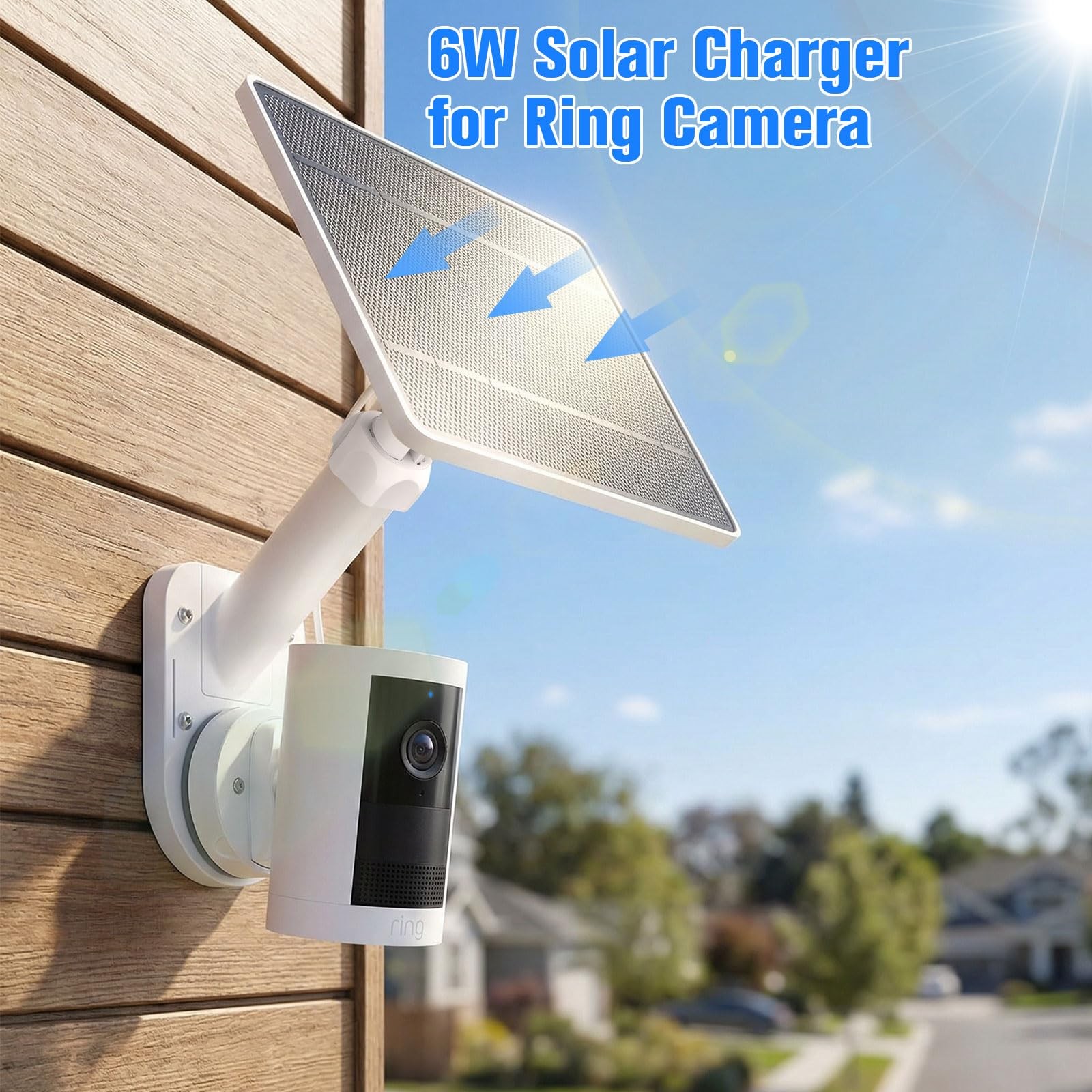 6W Solar Panel with Camera Mount for Ring Spotlight Cam Plus/Pro Battery, Rin…