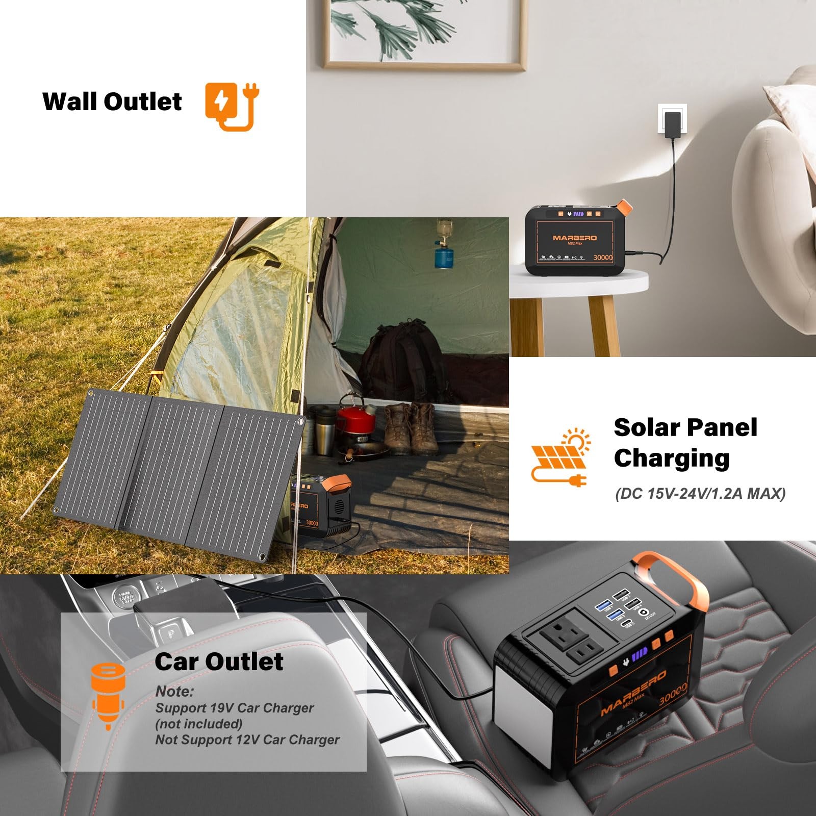 MARBERO Solar Generator 111Wh Portable Power Station with Solar Panel 30W Inc…