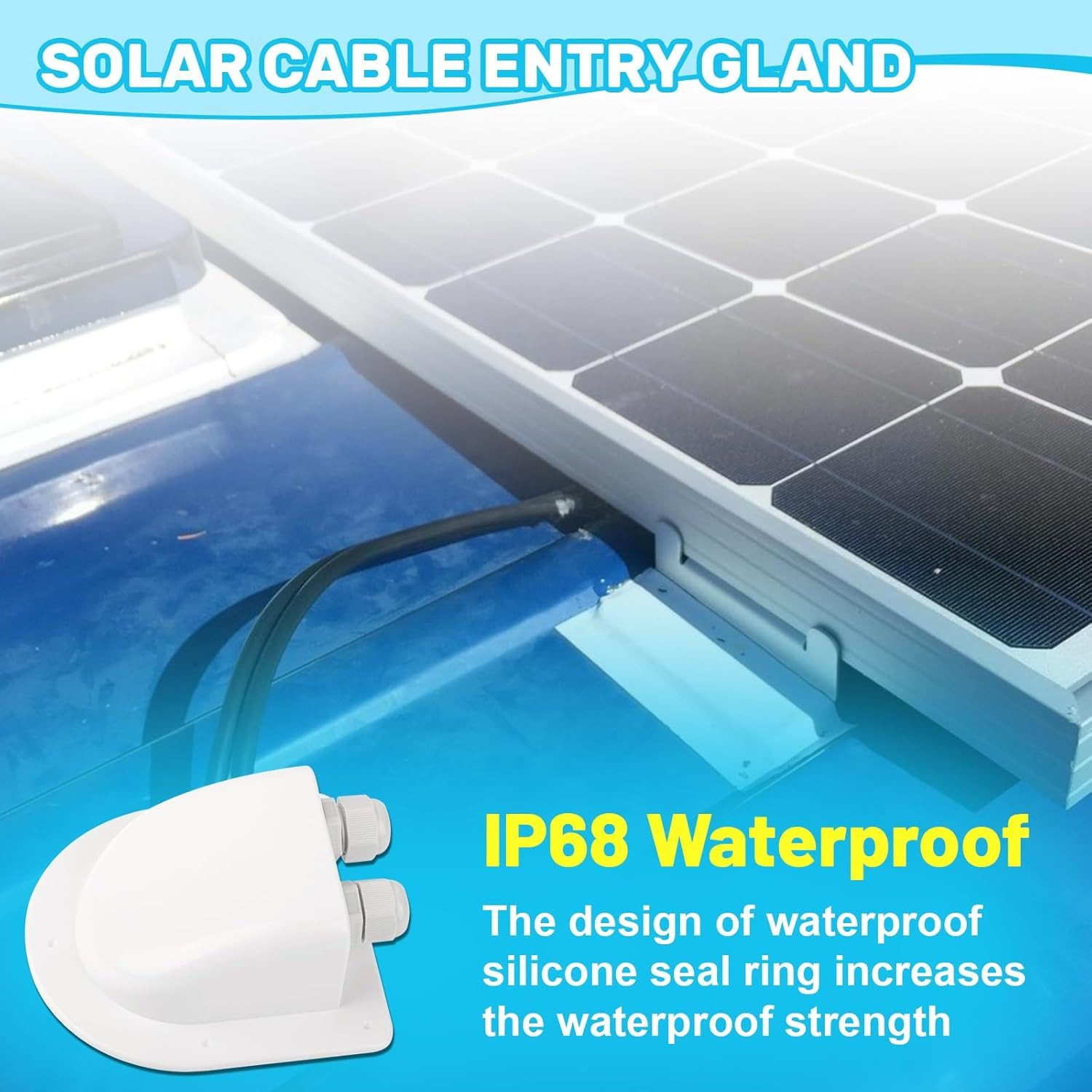 Waterproof ABS Solar Dual Cable Introduction Gland Box, Suitable for Double Cabl