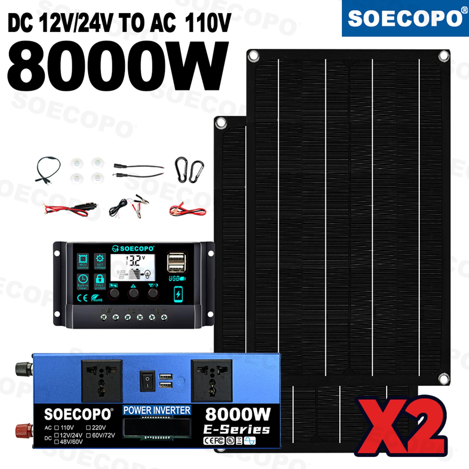 Robust 8000W Off-Grid Power Station Kit | Inverter, 100A Controllery1