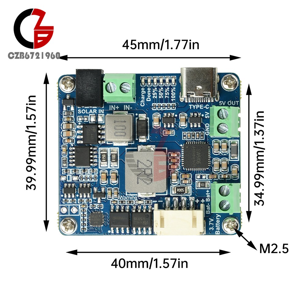 6-24V Solar Panel Power Management Module 5V 3A Supports MPPT, PD QC FCP SFCP