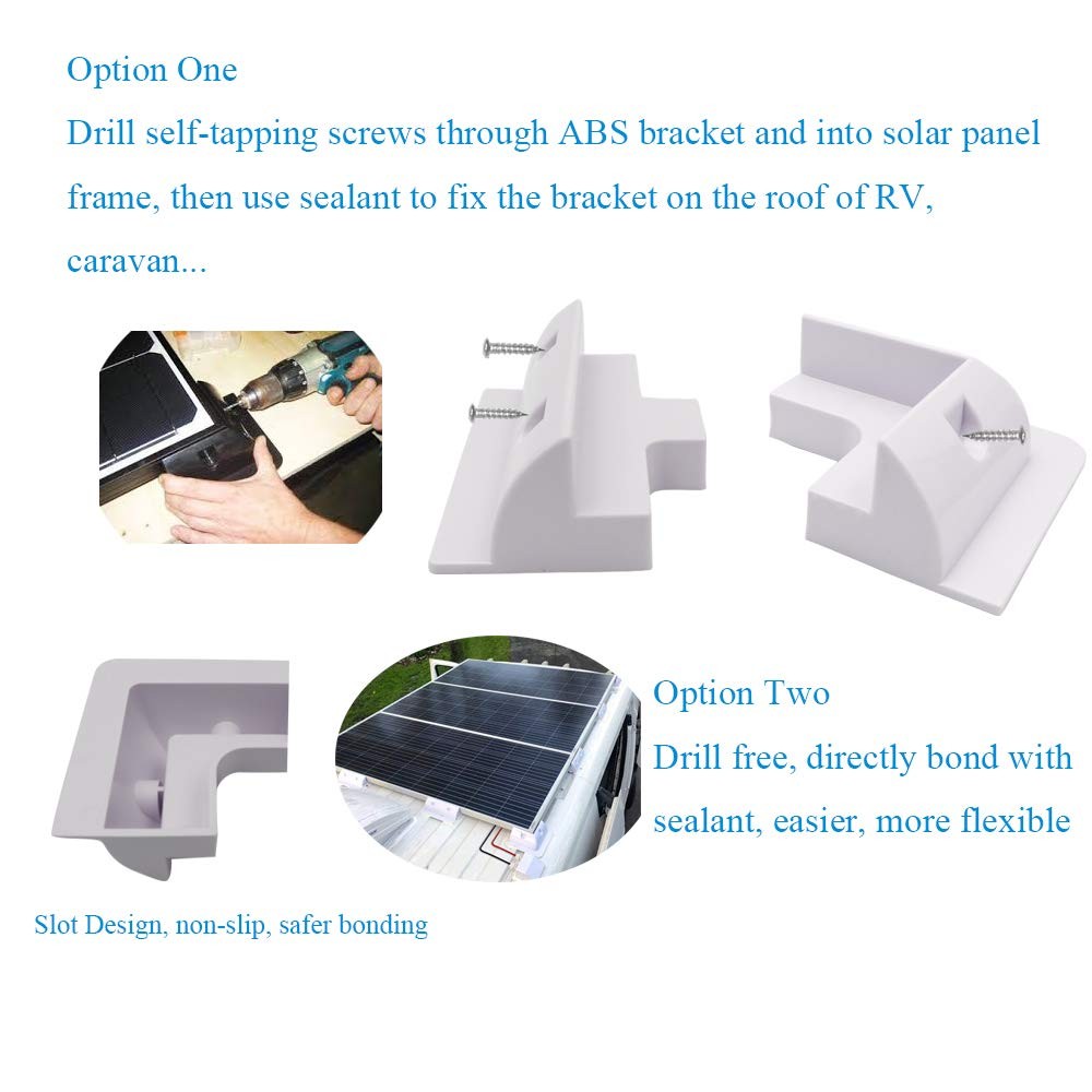 Solar Panel Mounting Brackets ABS Corner Bracket Kit 7PCS, Drill-Free Widely …