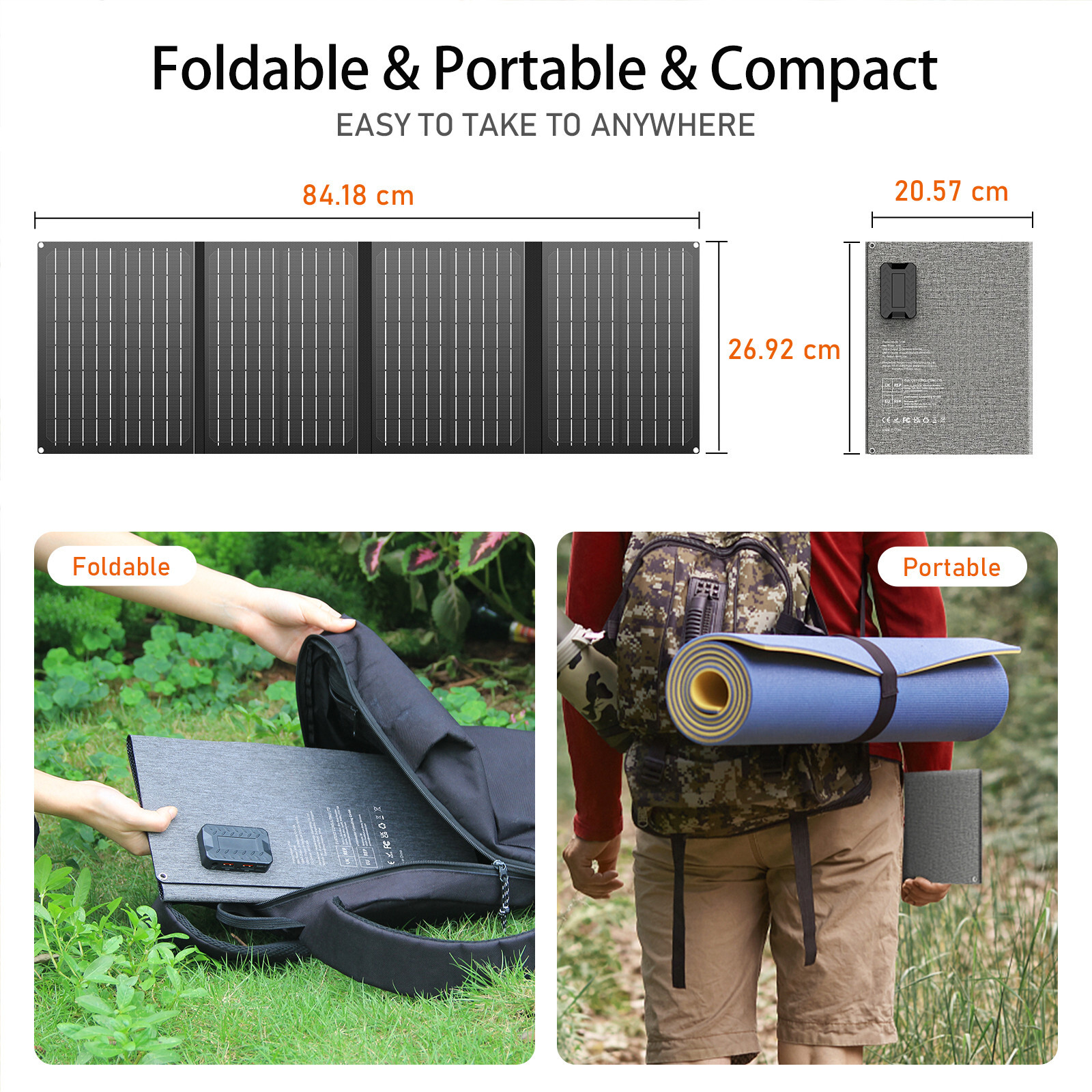 Portable Power Station 100W+40W Solar Panel Charger kit Camping Solar Generator