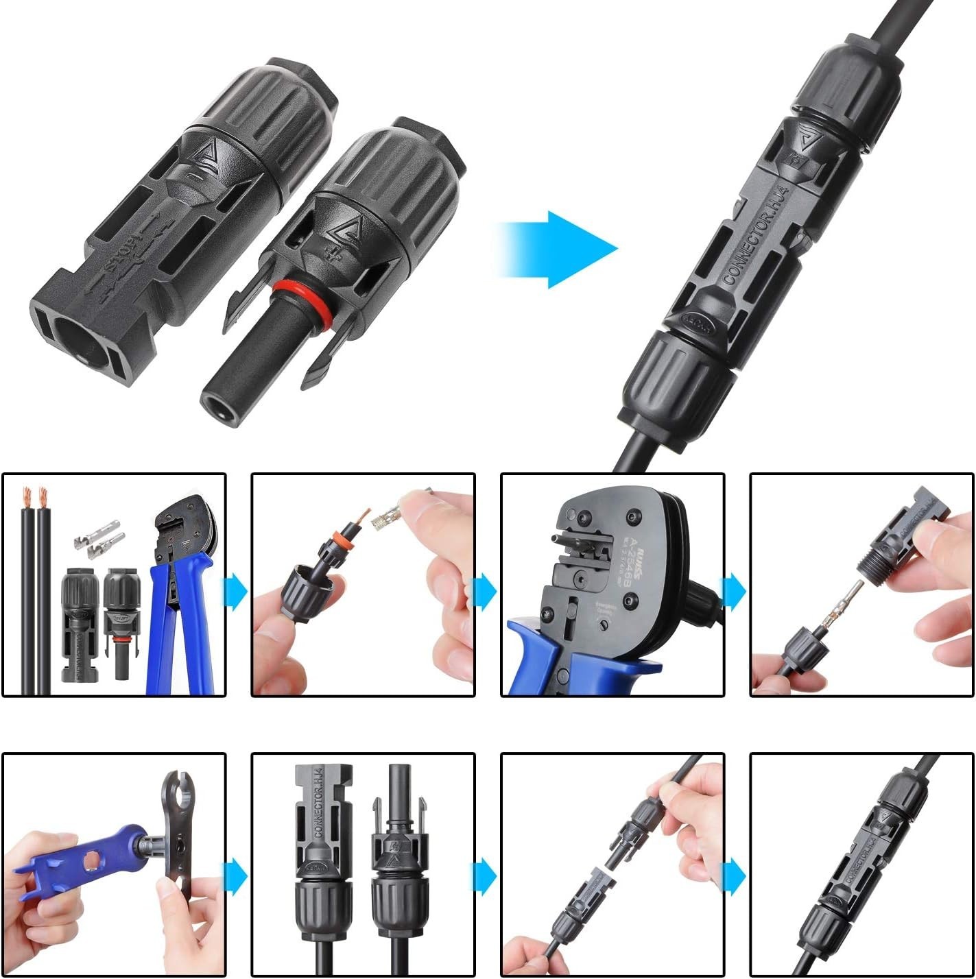 High Power 30A 1000V Solar Wire Connector, Waterproof