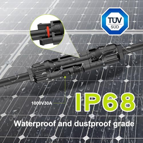 Solar Connectors for 2-3-4 Solar Panels, Tool-Free Solar Panel Wires and Conn…