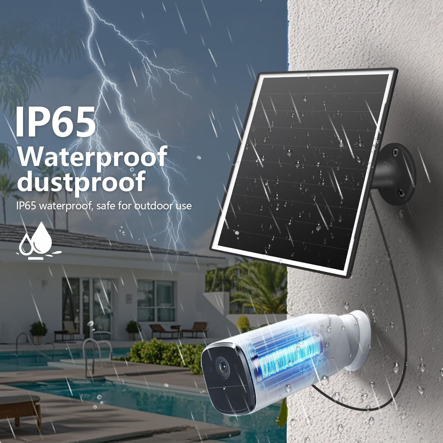 360° Adjustable 8W Solar Panel for Eufy, Wyze, Reolink – Fast & Weatherproof