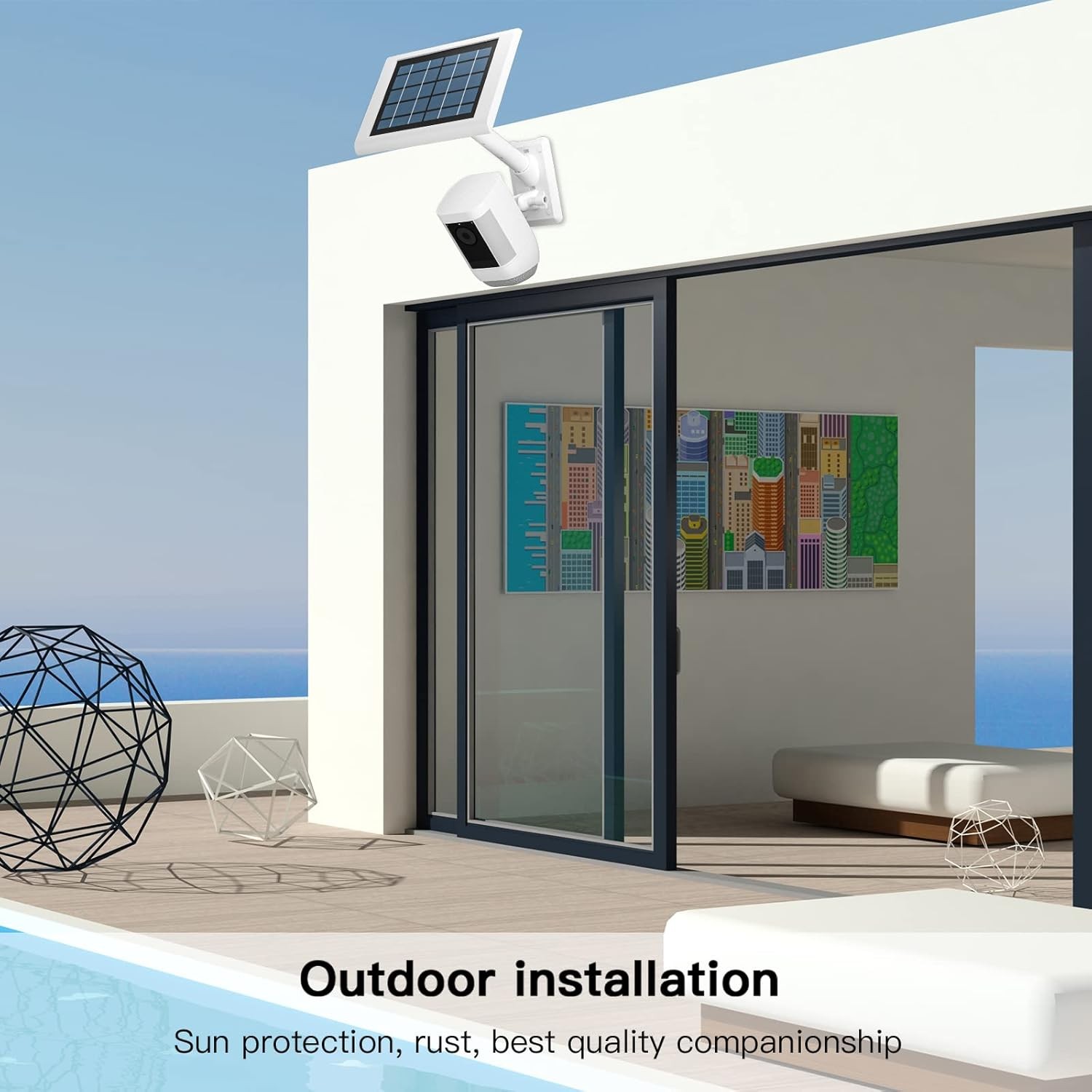 Wall Mount Bracket for Stick Up Cam Pro Solar Panel, Spotlight Cam Stick Up Cam