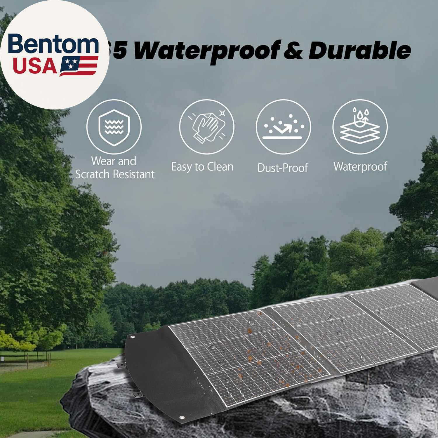 400 Watt Portable Solar Panel, 40V Foldable Solar Panel Charger with Kickstands,