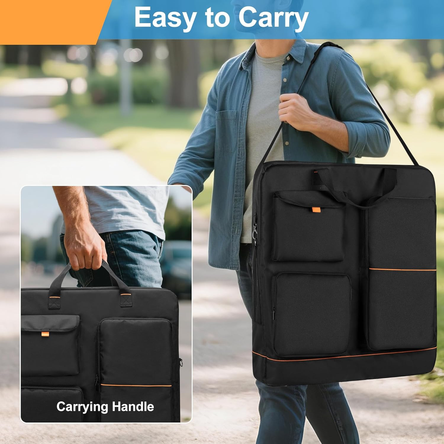 Solar Panel Bag, Carrying Case Compatible with Anker SOLIX PS30 PS100 PS200, Dou