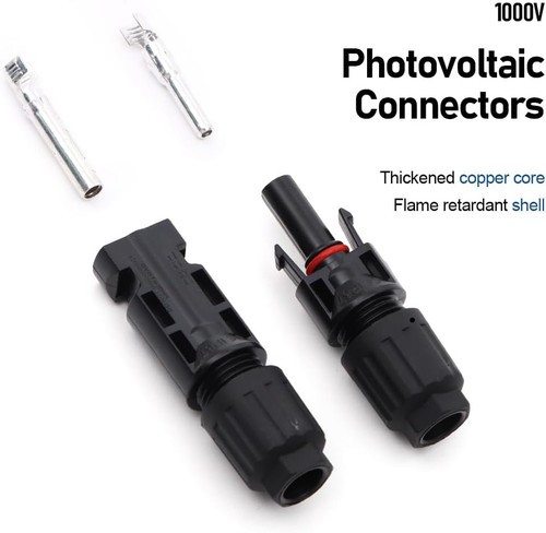 1pr Solar Panel Connectors, 1000V 30A IP67 Waterproof, Compatible 2.5/4/6mm² 12z