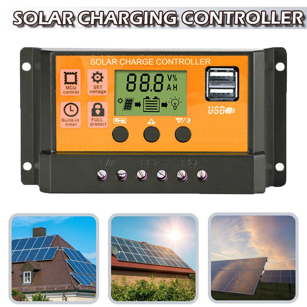 100A PWM Solar Panel Regulator Charge Controller 12V/24V Auto Focus Tracking