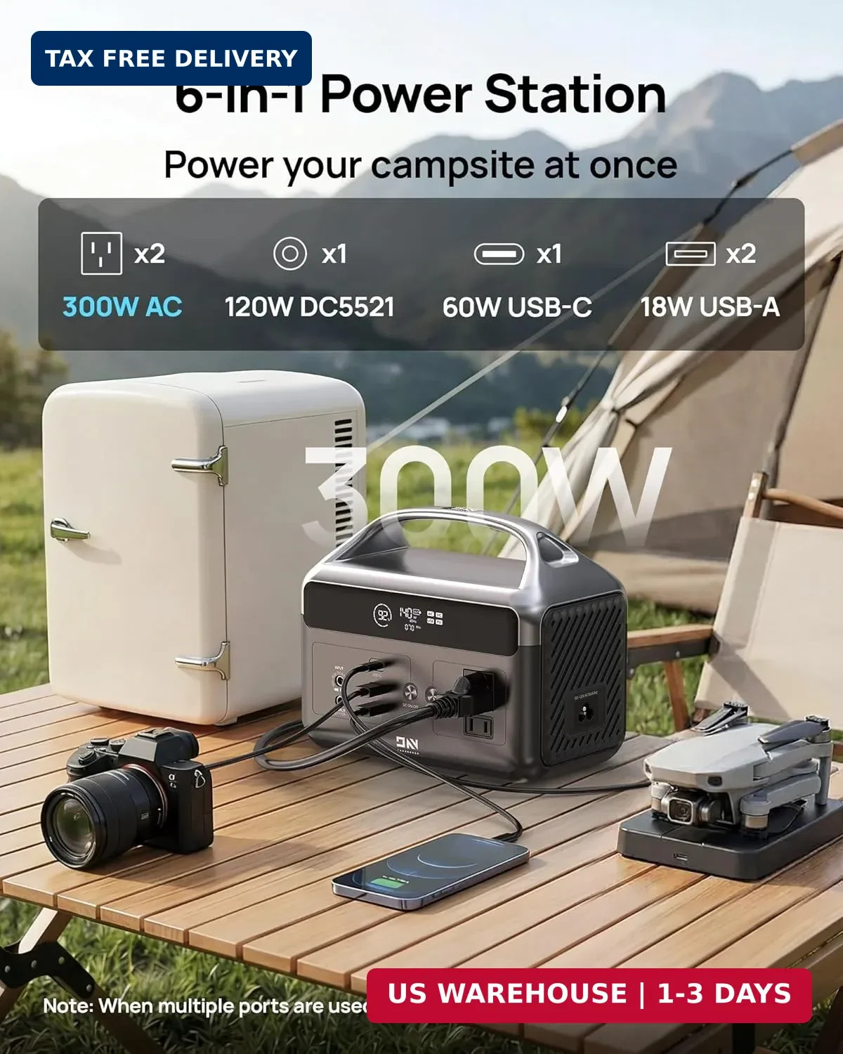 DaranEner Portable Power Station, 192Wh LiFePO4 Battery Backup Solar Generator w