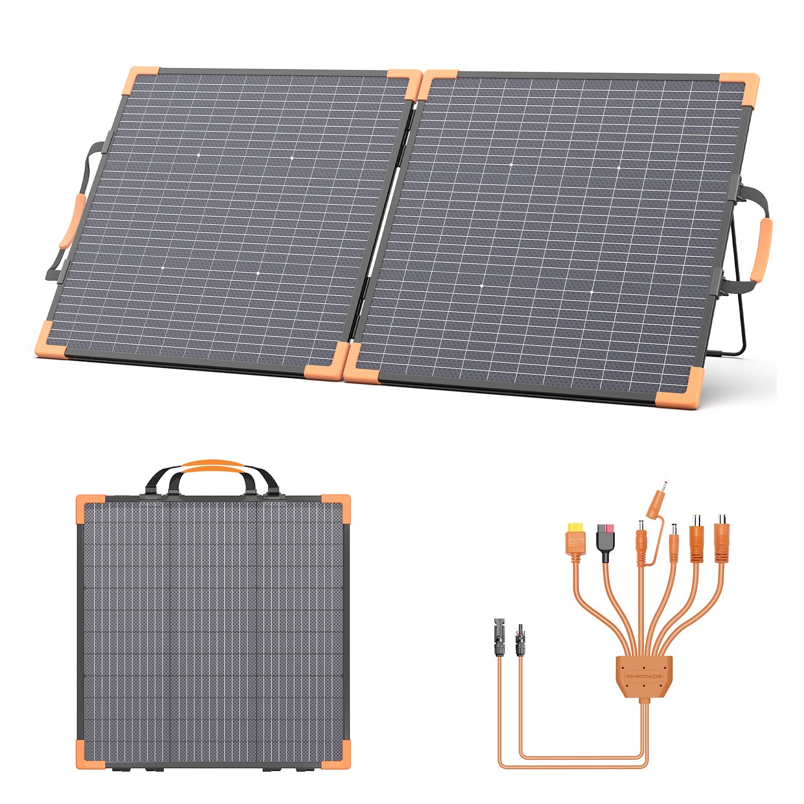 MHPOWOS Bifacial 100W Solar Panel IP68 for Anker SOLIX C300 Power Bank Station
