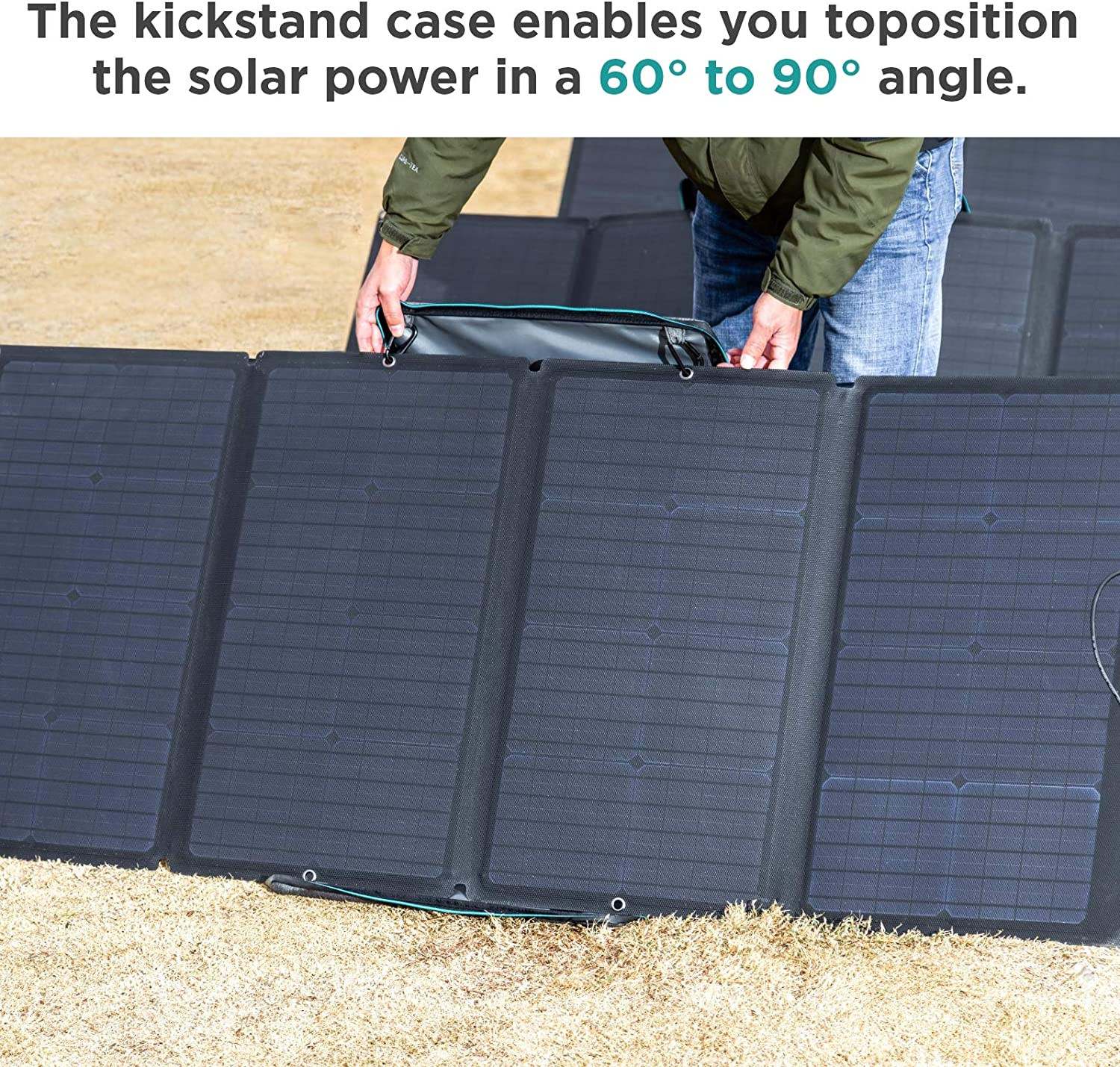 160W Portable Solar Panel for Power Station, Foldable Solar Charger with Adjusta