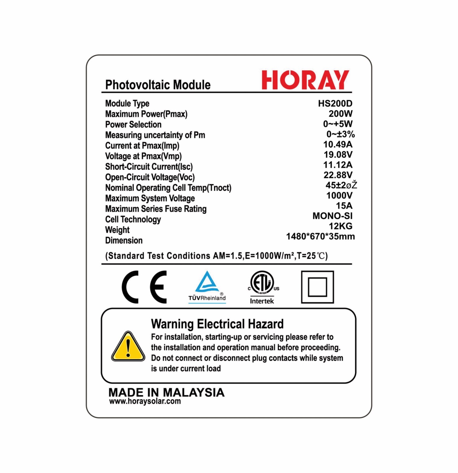 200W solar panel monocrystalline PV module for off-grid RV marine camping