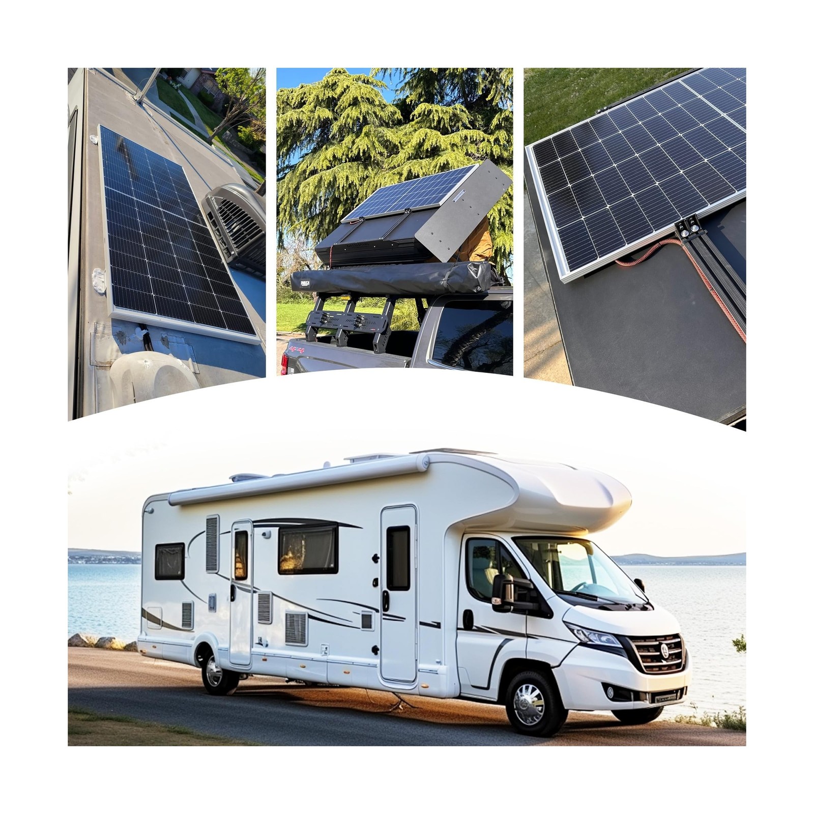 Solar Panel 250W 12 Volt 10BB Cell,Monocrystalline High-Efficiency 250 Watt 1…