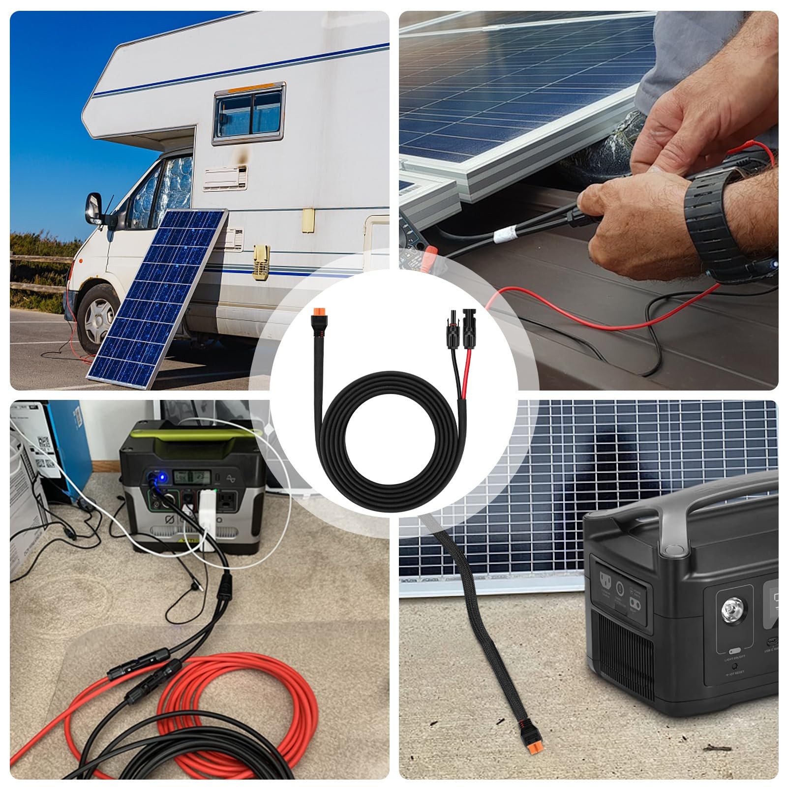 Solar Panel to XT60i Female Adapter Charging Cable for Solar Panels RV Portab…