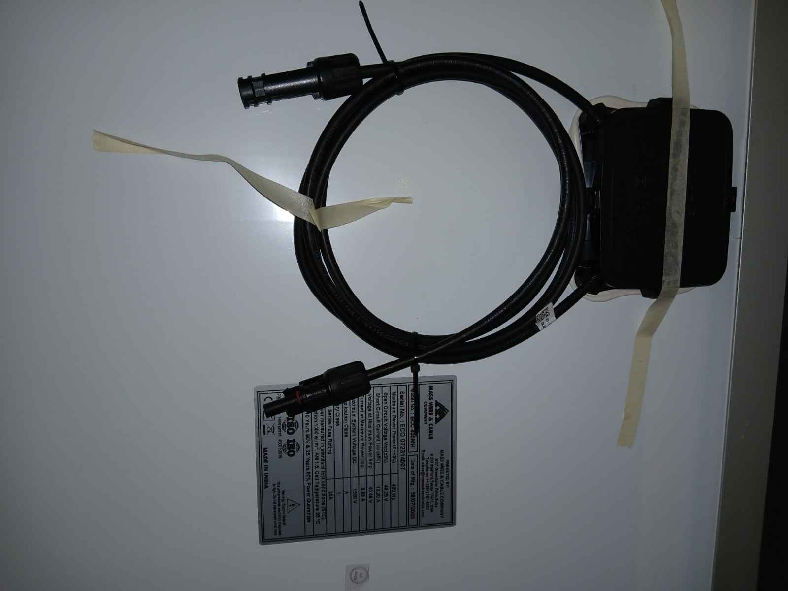 Mass Wire & Cable Company ECO 400MH 400W Solar Panel 40.46V DC Rigid