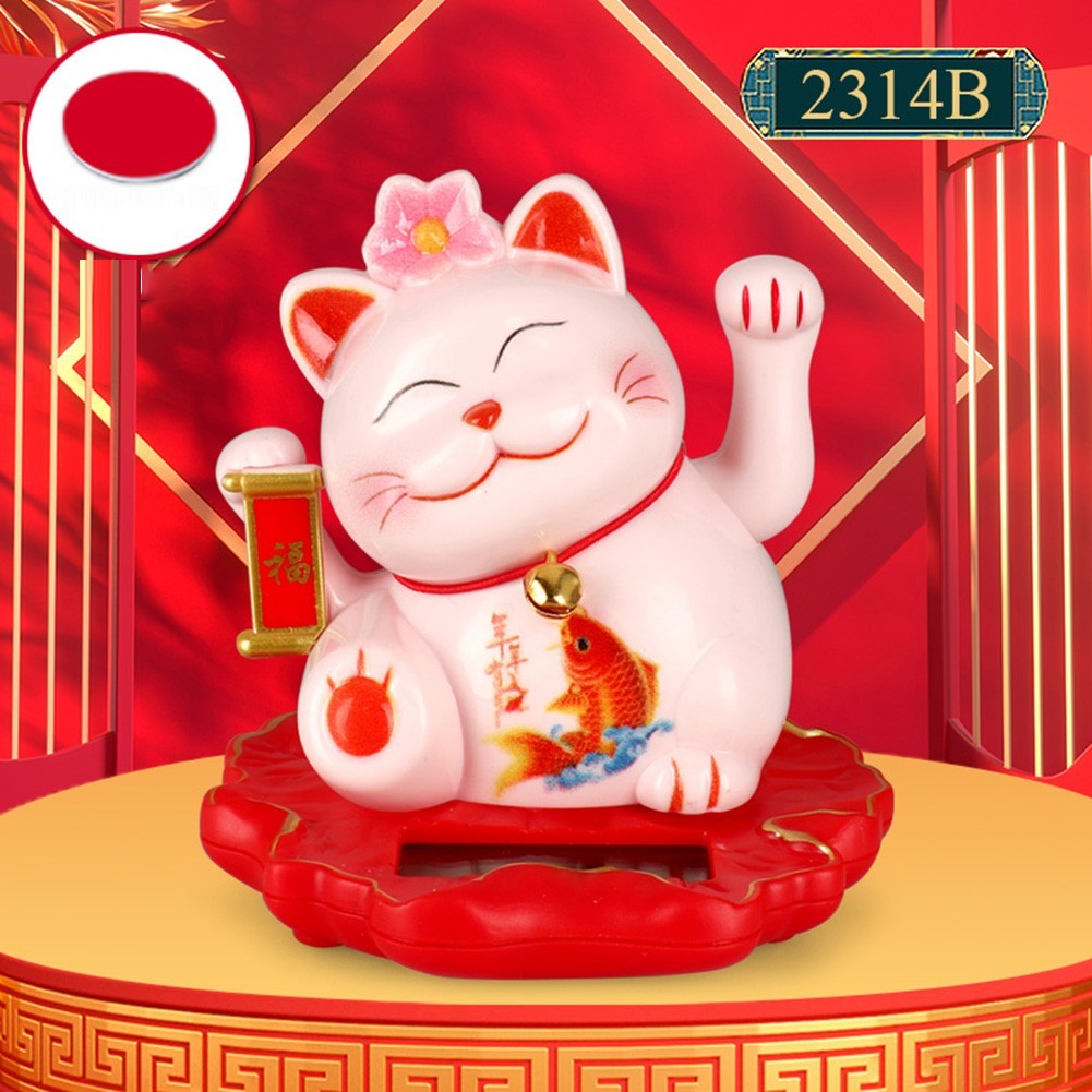 Automatic Waving Lucky Cat Classic Design Financial Prosperity Good Luck Charm