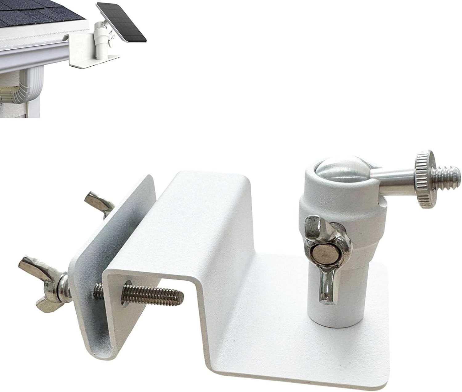 Stainless Steel Universal Solar Panel Gutter Mount for Eufy, Arlo, Wyze, Reol…