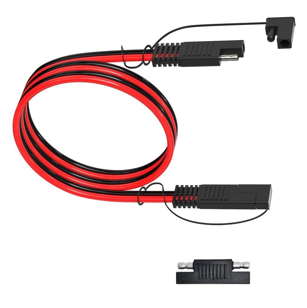 SAE 12AWG 3FT Extension Cable for Automotive Battery and Solar Panel Use