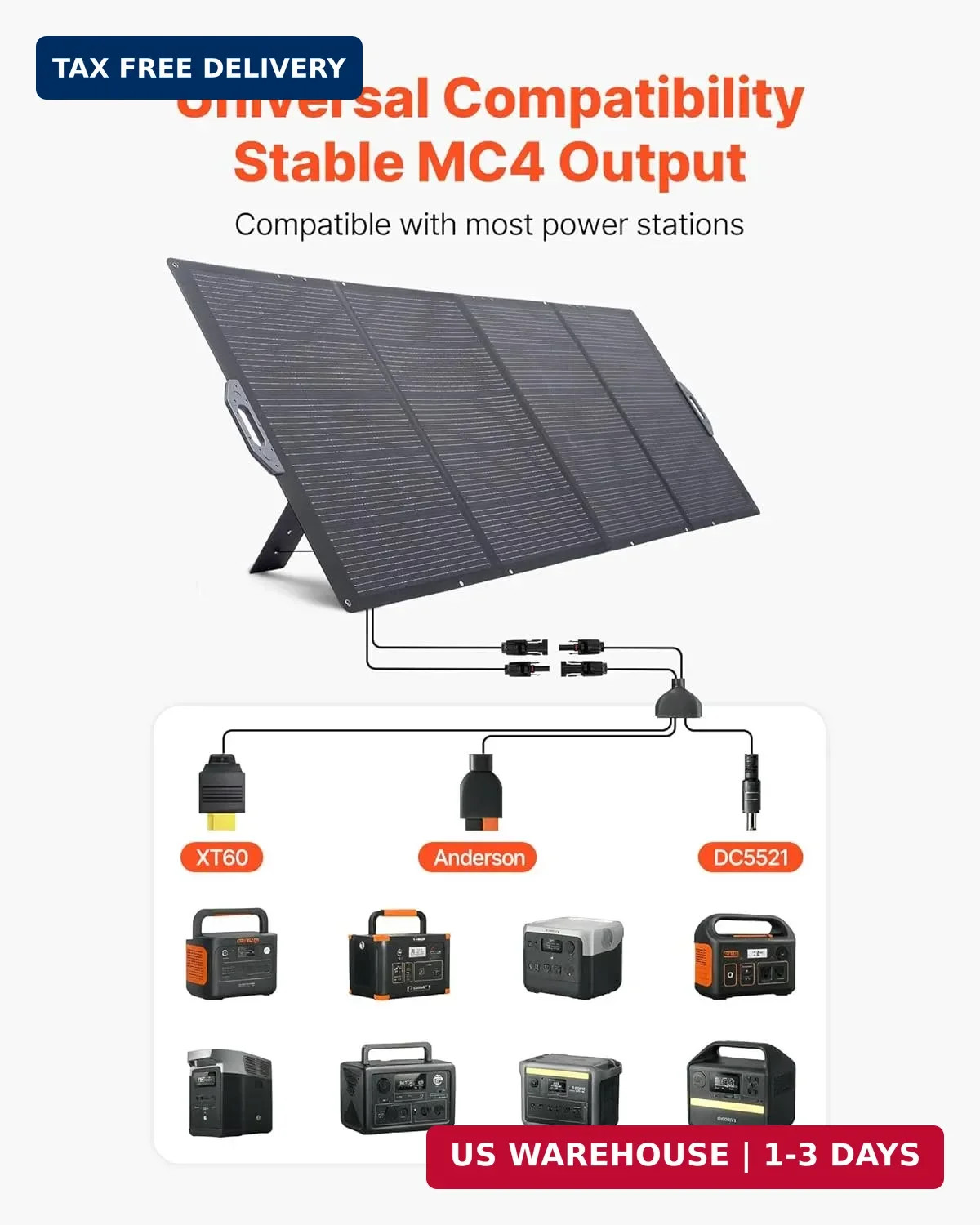 VEVOR 400W Foldable Solar Panel, 24% High-Efficiency Portable Monocrystalline So