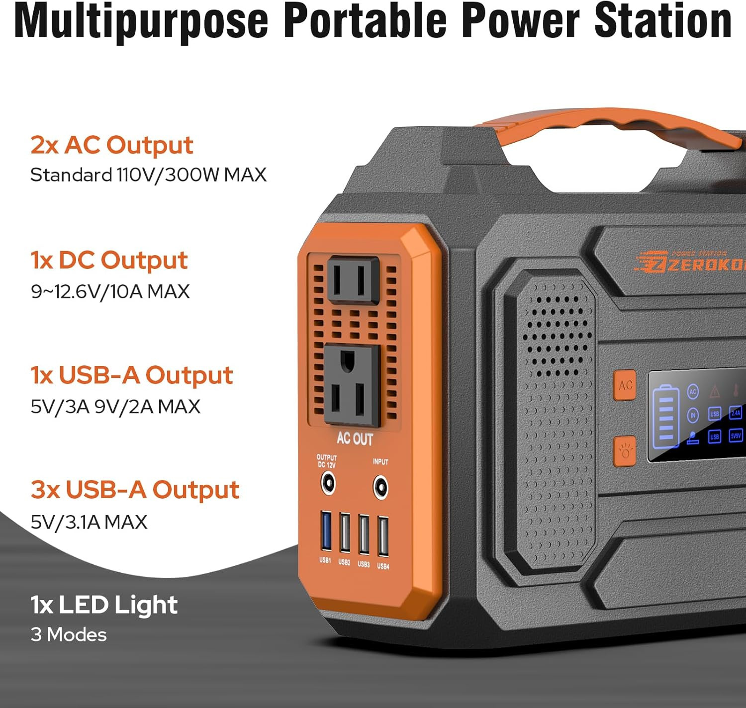 60W Solar Power Station & 300W Generator, 100W Portable Battery for Outdoor Use