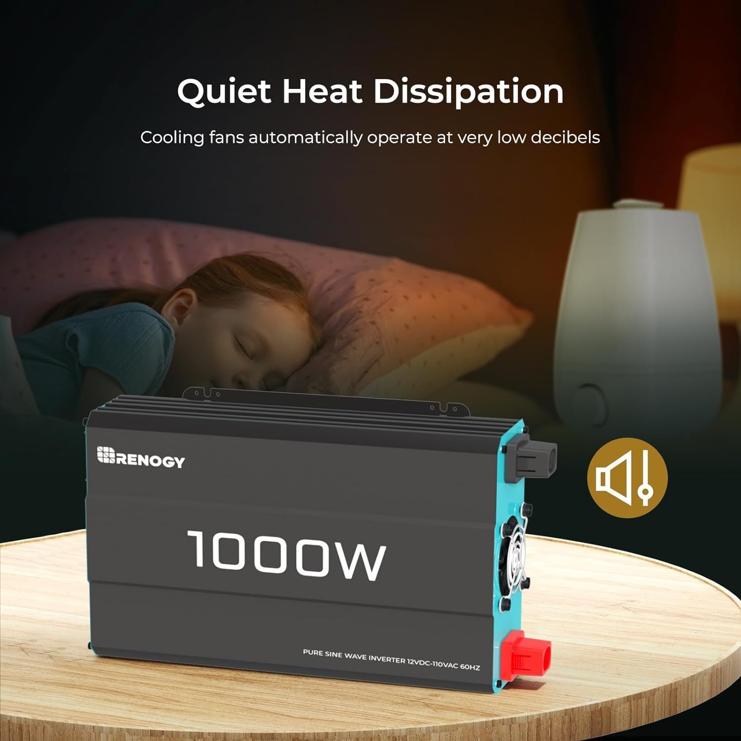 Portable 1000W Off-Grid Inverter – 12V to 120V AC Power with Safety Features