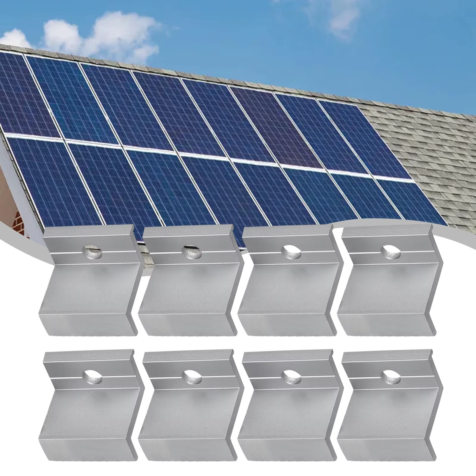 10Pcs Solar Photovoltaic Mounting PV End Clamps 3045Mm Clamps for Solar Module S