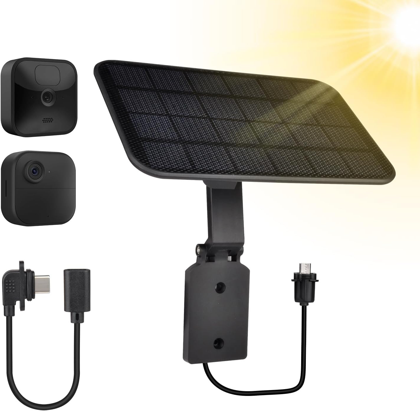 Solar Panel for Blink Outdoor 2K+/ Outdoor 4 (4Th Gen)/And XT/XT2 Camera, 4W 5V