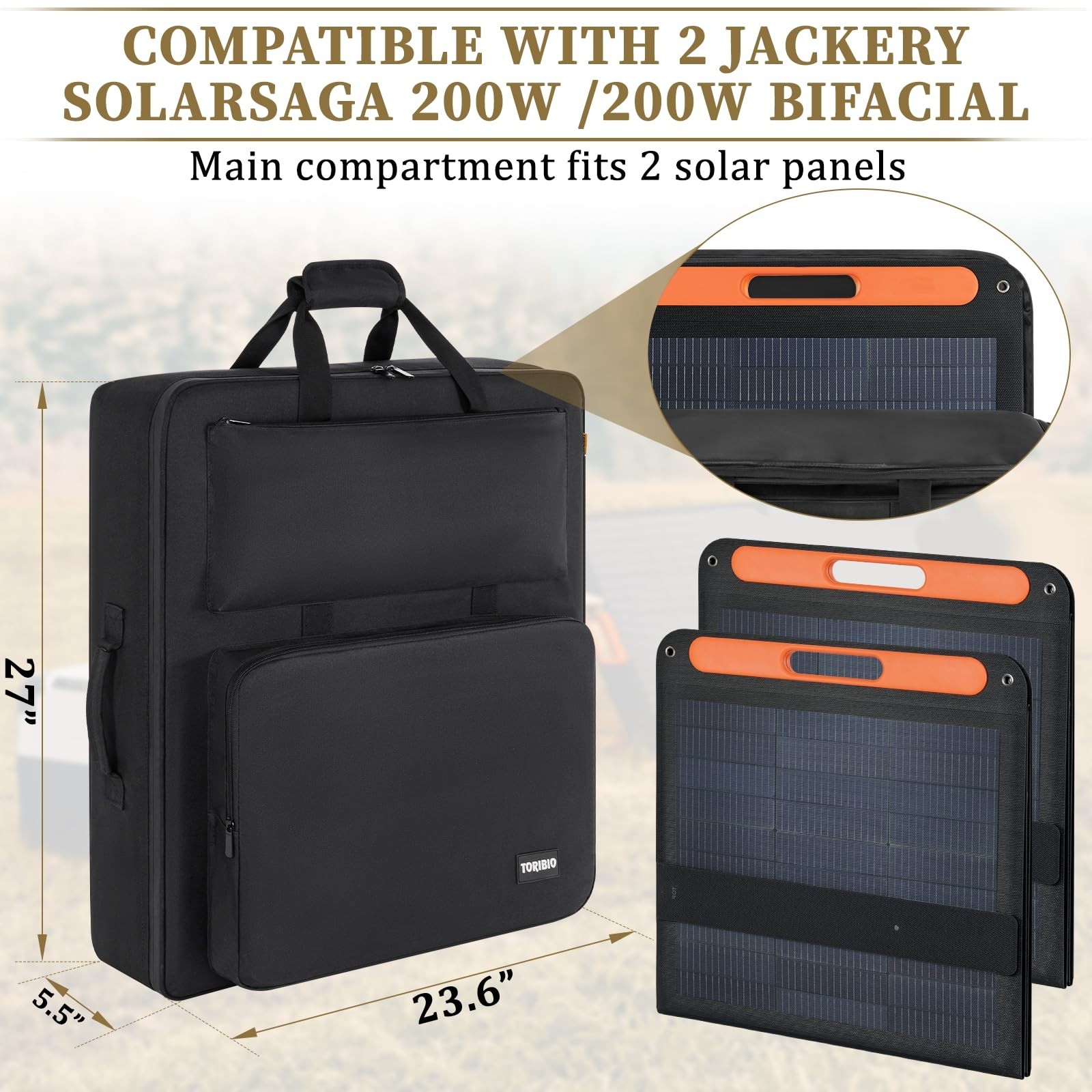 Portable Solar Panel Storage Bag – Water-Resistant Carrying Case for 100W/200W P