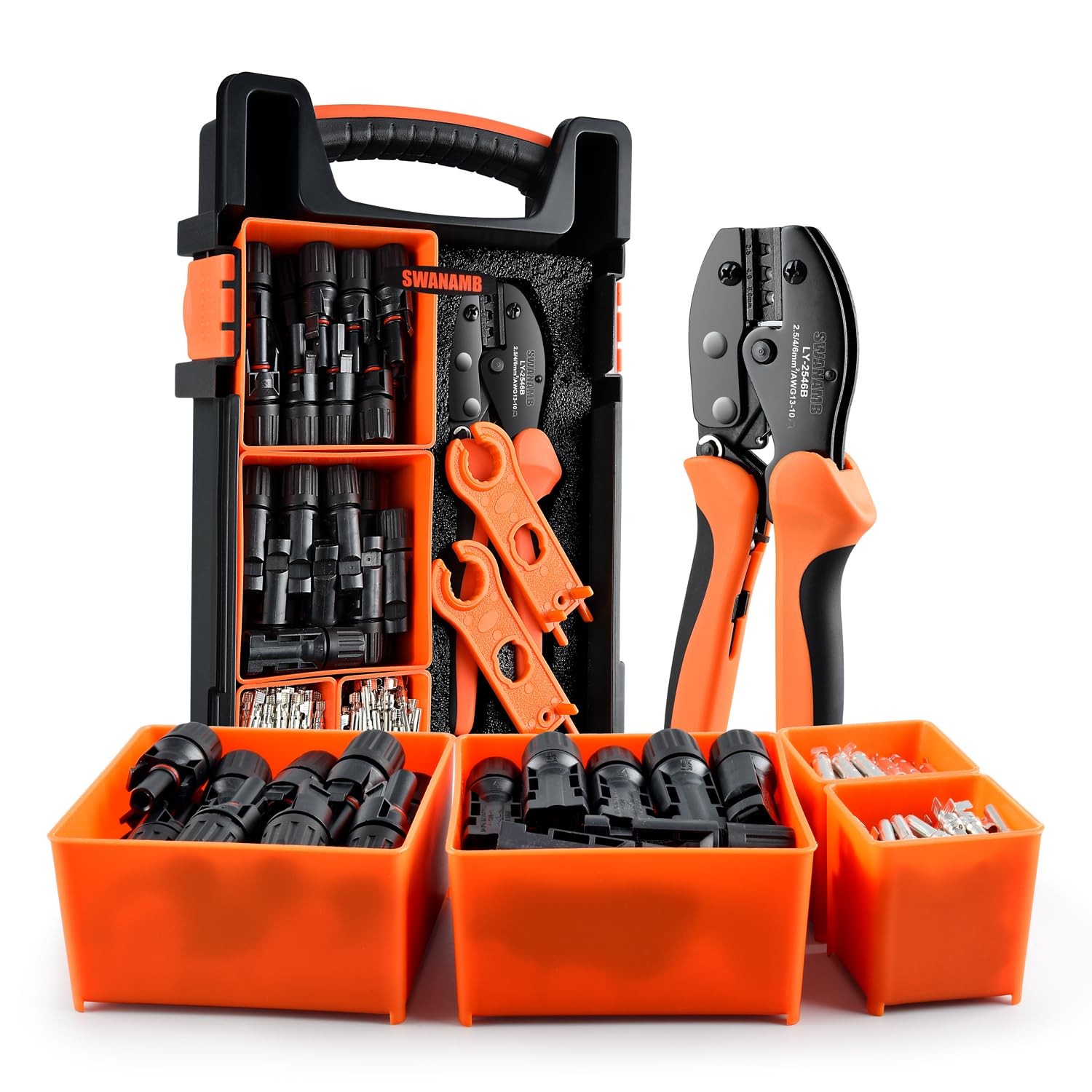 SWANAMB Solar Panel Connector Crimping Tool Kit with 1 Orange and Black