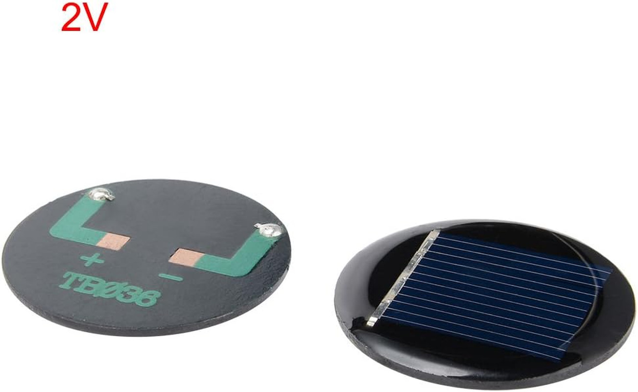 Uxcell 5Pcs 2V 40Ma Poly Mini round Solar Cell Panel Module DIY for Light Toys C