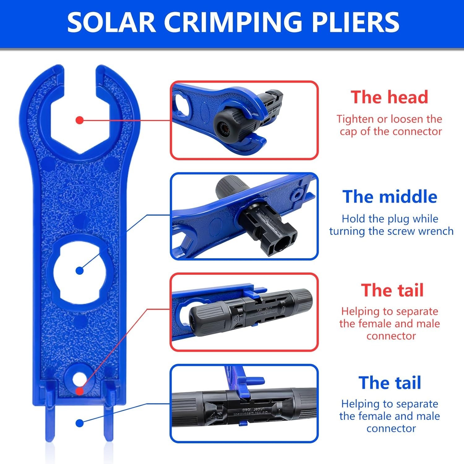 Solar Panel Connector, 60PCS Solar Crimper Tool Kit for Connecting Solar Pane…
