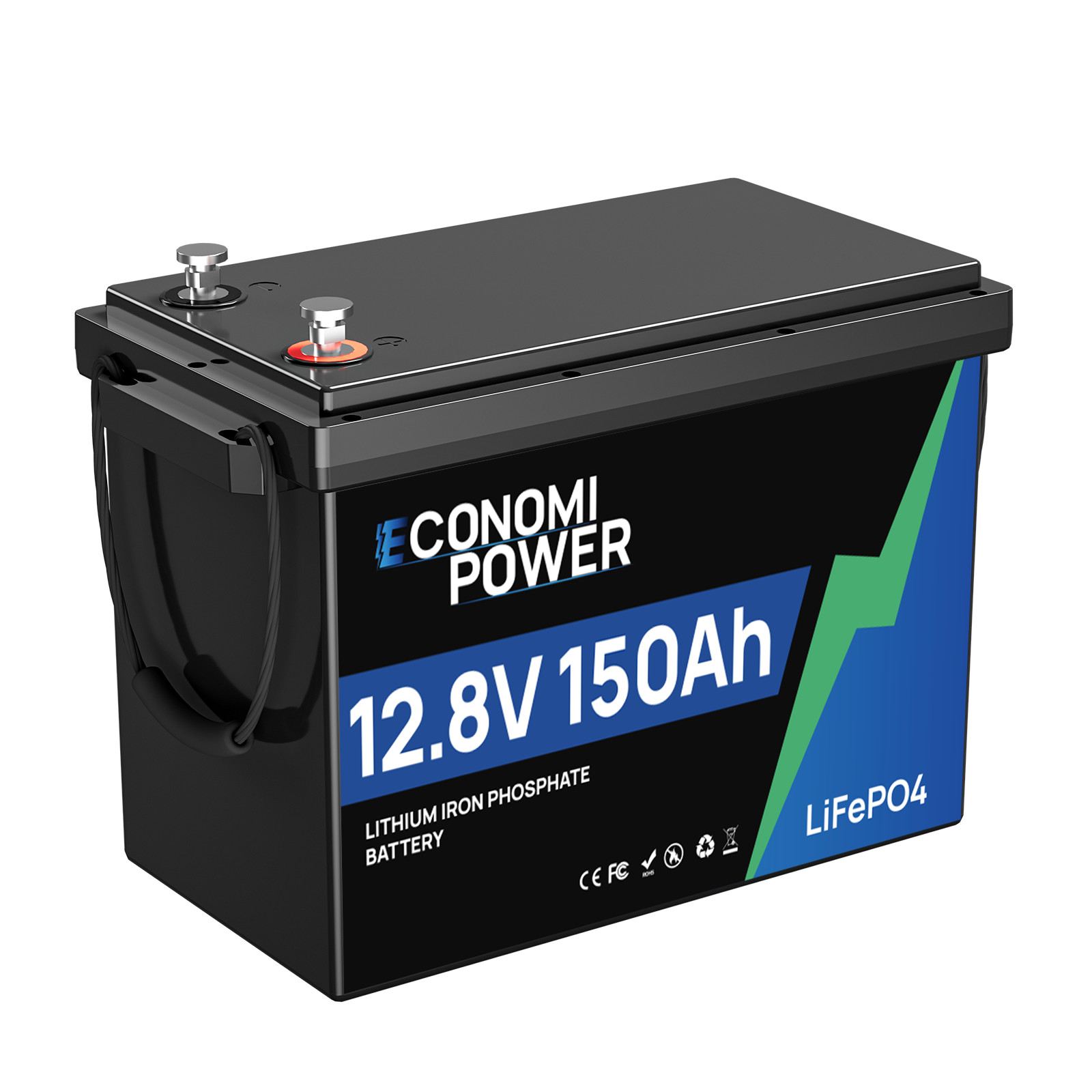 12V 150Ah LiFePO4 Battery 1920Wh Deep Cycle 150A BMS RV Off-Grid Solar Marine
