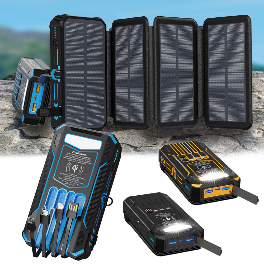 46800mAh Solar Power Bank Folding 6 Solar Panel Portable Charger For Cell Phone