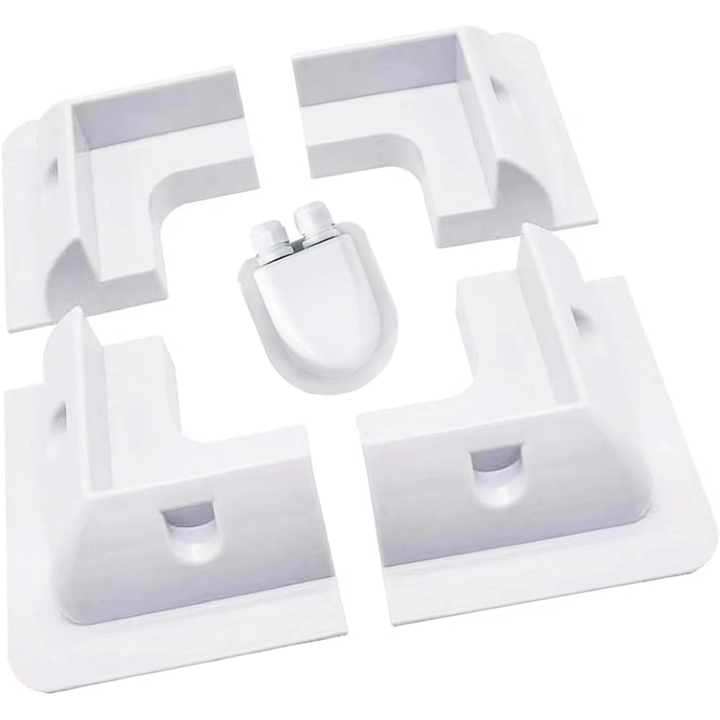 Solar Panel ABS Plastic Mounting Bracket with 5 Non Drilling Corner Kits, RV Mar