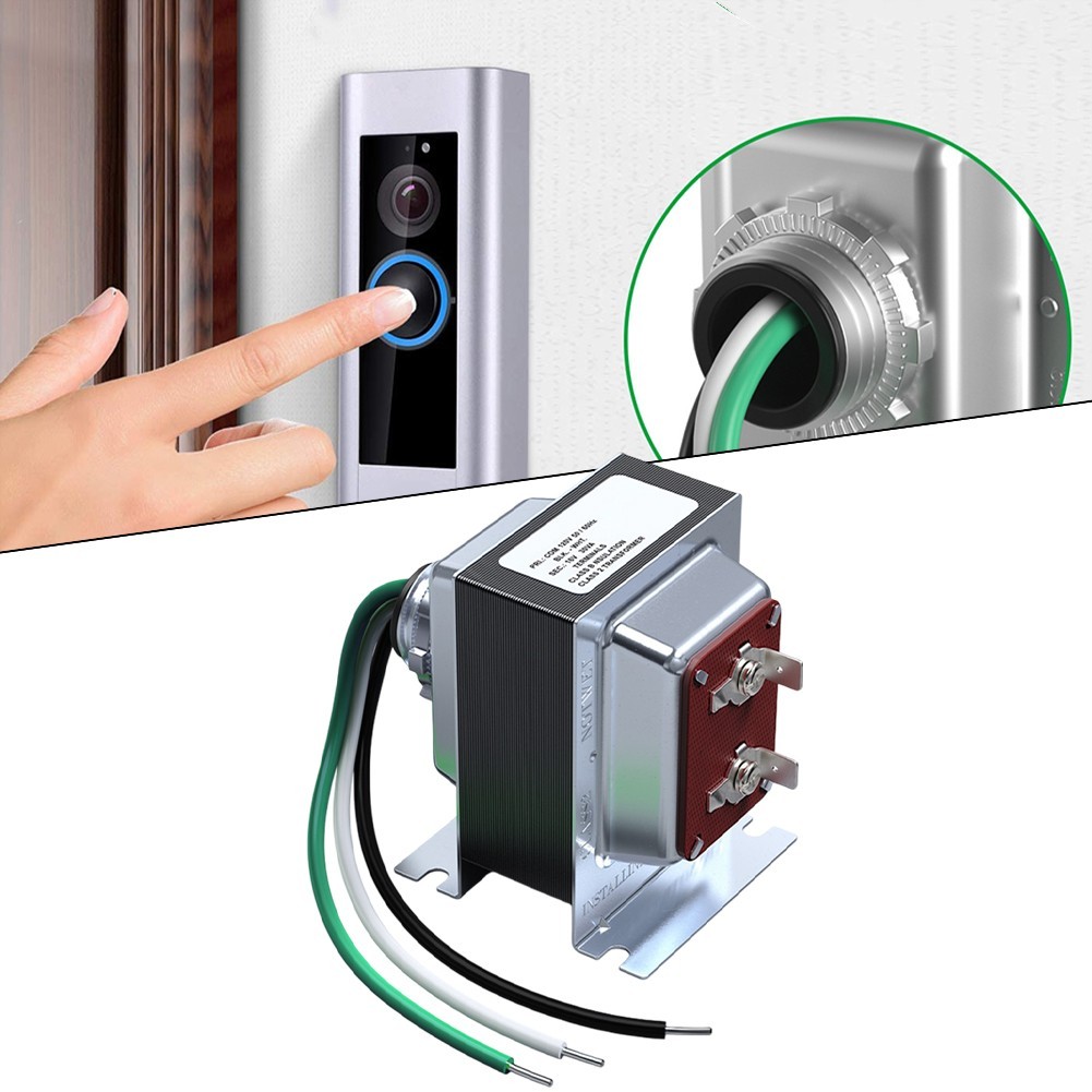 Shielded 16V 30VA Doorbell Transformer for Reliable Video Doorbell Power Supply