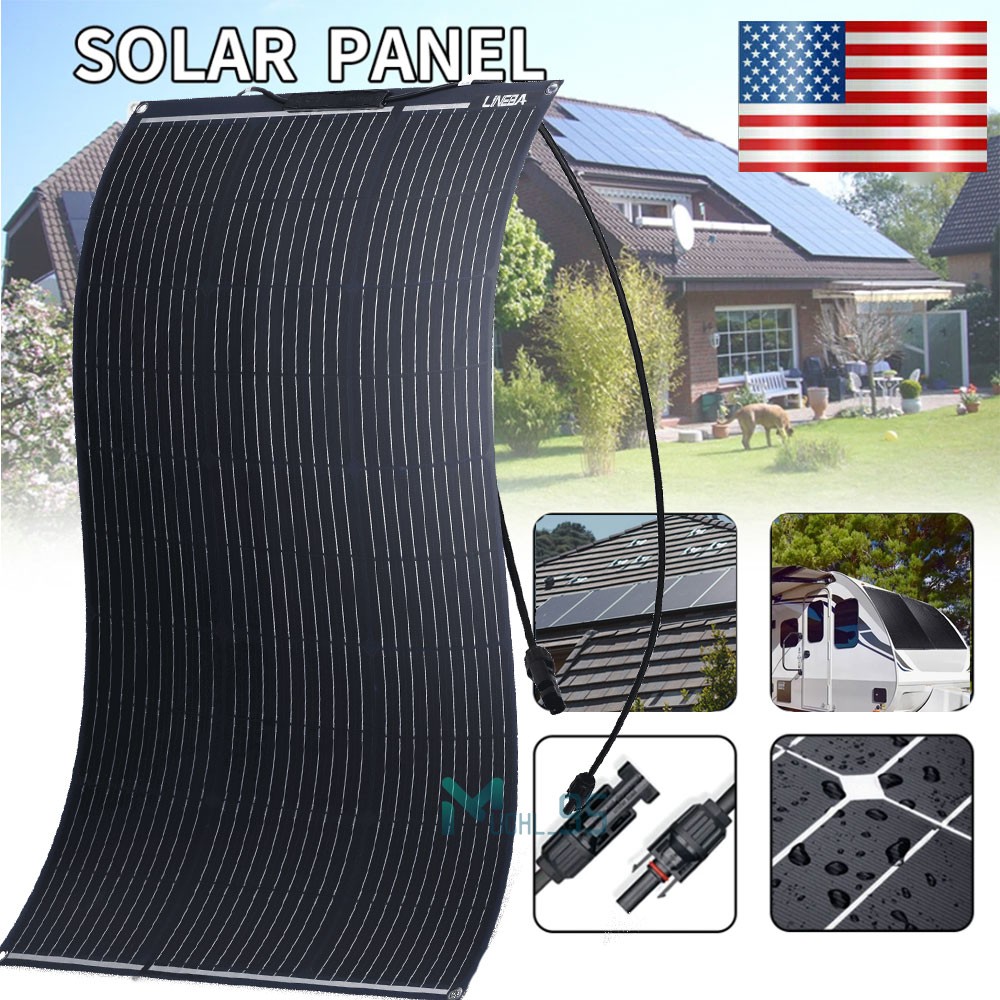 100W Solar Panel Kit 12V Trickle Charger Battery Charger Maintainer Boat RV Car