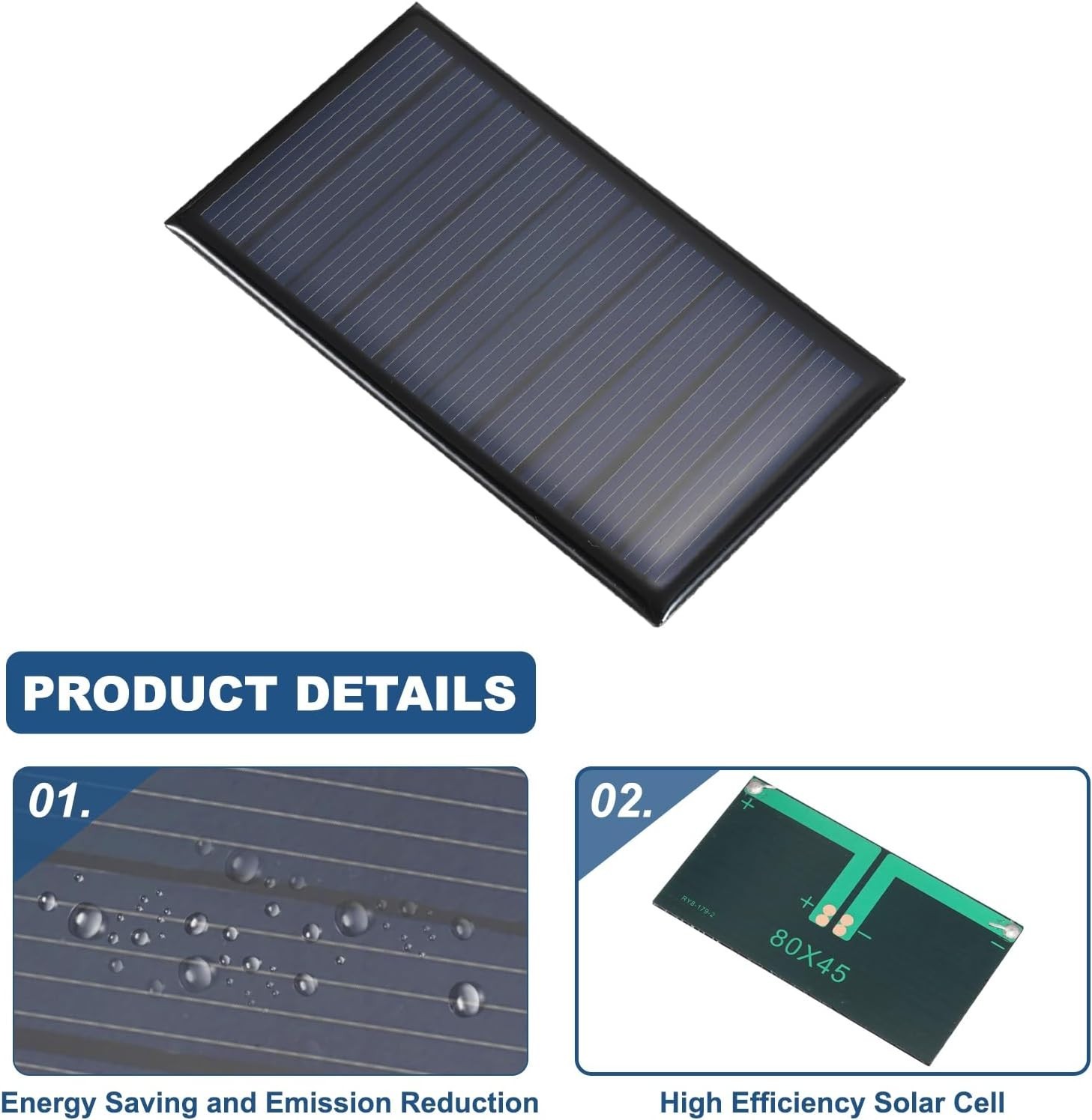 Set of 2 Mini Solar Panels – 5V 0.35W for Efficient DIY Solar Energy Solutions