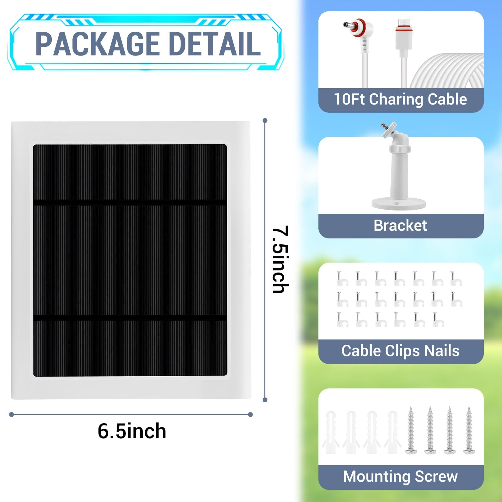 3 Pack – Solar Panel for Ring Camera, Compatible with Ring Spotlight Cam Plus…